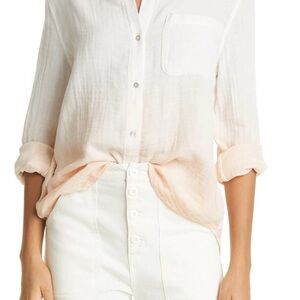 NWT Rails Ellis Long Sleeve Guaze Button Down Shirt with light pink fade
